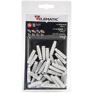 Elematic Blister Tassello T6/Va 6X30 Mm Vite 15+15 Pz*- Itw Construction Products Italy- 10,0 Confezione