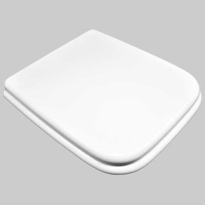 Sedile Mdf Poliesterato M176 Bianco Bianco Coprivaso Copriwater Seba