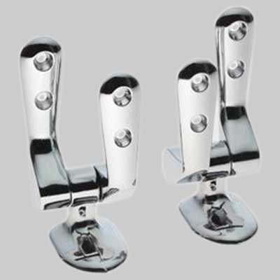 Coppia Cerniera Fissa 3 Fori Cromata Made In Italy