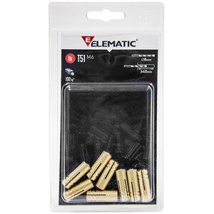 Elematic Blister Tassello T51 M6 Ottone 8 Pz- Itw Construction Products Italy- 15,0 Confezione