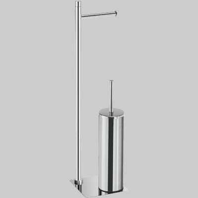 Piantana Portarotolo E Scopino Wc Trilly Cromato L.14 X P.14 X H.63 Cm Gedy