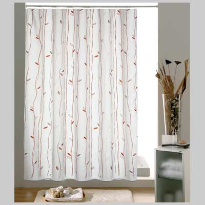 Tenda Doccia Caffe' Tessuto 180X200 Bianco/Beige/Marrone Gedy