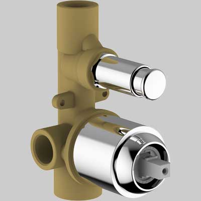 Corpo Incasso Doccia Universale Con Deviatore Teorema Ø 46 + Dev.Ø 21 Teorema