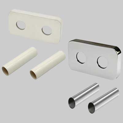 Kit Copritubo Rettangolare Cromo Made In Italy