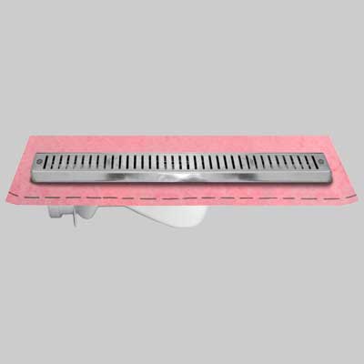 Canaletta Per Doccia Con Griglia E Guaina Kit Cm 75 Guaina 1 M ² Stamplast