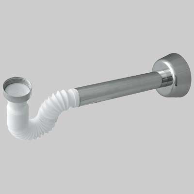 Sifone Per Lavabi E Bidet In Pp (Brevettato) 11/4 Bianco/Cromato Bonomini