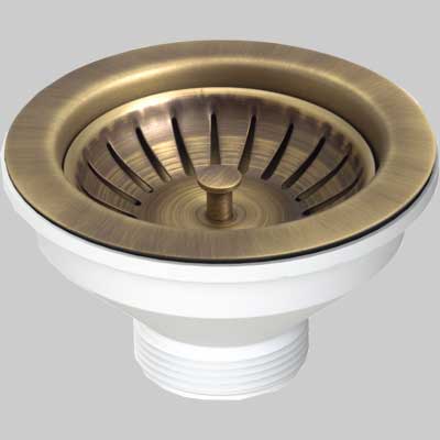 Piletta In Ottone Anticato Per Lavello Ø 114 L.B Plast