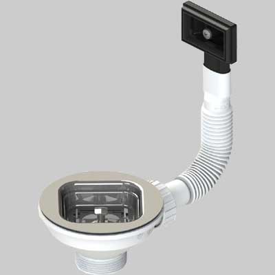 Piletta Tappo Quadrato Multi Style Lucida Con Troppo Pieno Rettangolare Finitura Lucida L.B Plast