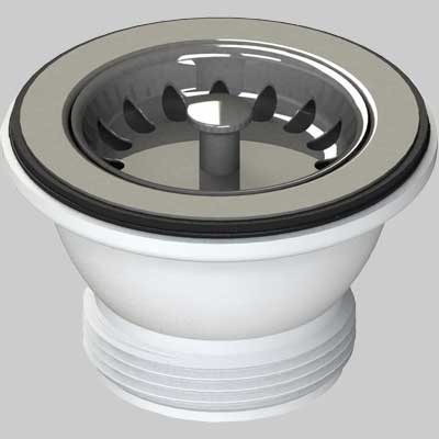 Piletta Per Lavelli Inox E Sintetici Con Tappo Cestello Ø 70 11/2 L.B Plast