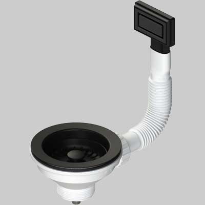 Piletta Per Lavelli Con Troppo Pieno E Tappo Cestello Antracite Ø 114 L.B Plast