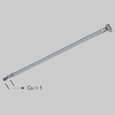 Flessibile Inox Per Monocomandi Lavelli 3 Vie Cm 35 F 1/2 X M 08 Made In Italy