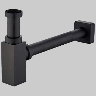 Sifone Arredo Quadro Nero 1 1/4 X 32 Made In Italy