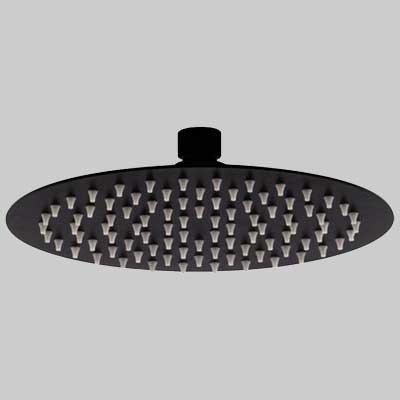 Soffione Doccia Inox Tondo Nero Dm 200 Made In Italy