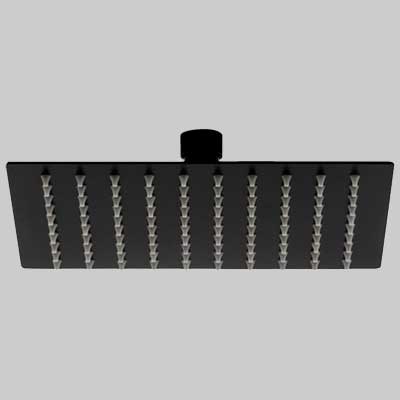 Soffione Doccia Inox Quadro Nero 300 X 300 Made In Italy