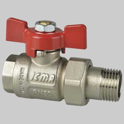 Valvola A Sfera M/F A Passaggio Totale C/Bocchettone A Farfalla In Alluminio 1/2 Pn 50 Icma
