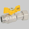 Valvola Sfera Gas M/F Dado Girevole Farfalla Alluminio 1/2 X 3/4 Bugatti