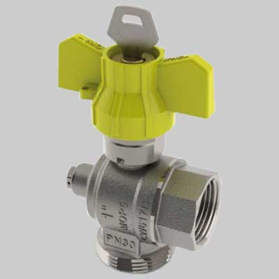 Valvola Ad Angolo Postcontatore Con Presa E Sicurezza 1 X 11/4 Tiemme