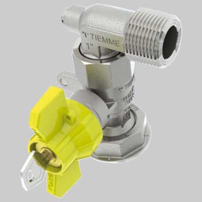 Valvola A Sfera Postcontatore Ad Angolo Con Chiave Collegamento Diretto Al Contatore 1 X 11/4 Tiemme