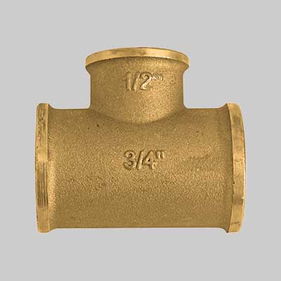 Raccordo A Tee Ridotto Al Centro Ottone Giallo 1 X 1/2 X 1 Made In Italy