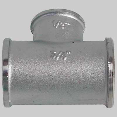 Raccordo A Tee Diritto Ridotto Ottone Nichelato 1 X 1/2 X 1 Made In Italy