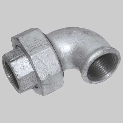 Gomito Con Bocchettone Conico Femmina/Femmina Zincato 11/2 Made In Italy