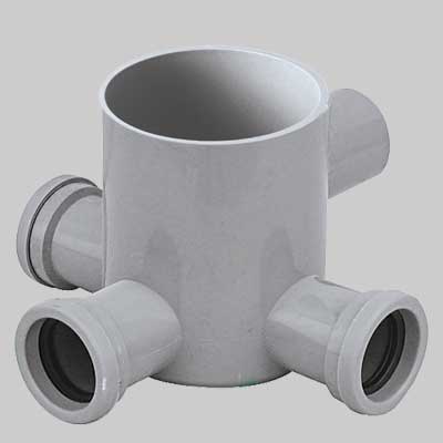 Pozzetto Grigio Basso 3 Vie Dm 100 H 120 Ø 40 Usc. Ø 50 Made In Italy