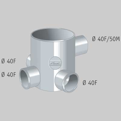 Pozzetto A Pavimento 4 Vie Basso 10040 Nicoll