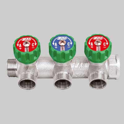 Collettore Multi Far 1 Con Rubinetti 3 Vie Int.45 Far