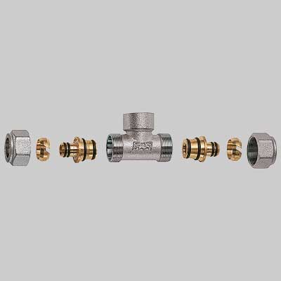 Raccordo A Tee Femmina Con 2 Attacchi Far Completo 3/4 X 26 X 3 Far