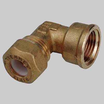 Raccordo A Gomito Femmina Con Ogiva P.T.E.F. 16 1/2 X 1/2 Tiemme