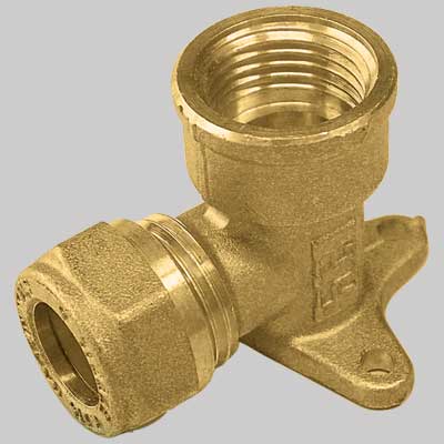 Raccordo Curvo Femmina Con Flangia Con Ogiva Ottone 14 X 1/2 Tiemme