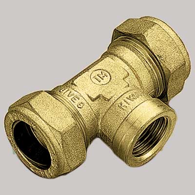 Raccordo A Tee Femmina Con Ogiva Ottone 18 X 1/2 X 18 Tiemme