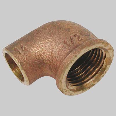 Gomito Bronzo Filettato Femmina A Saldare Femmina 35 X 1 Made In Italy