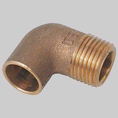 Gomito Bronzo Filettato Maschio A Saldare Femmina 18 X 1/2 Made In Italy
