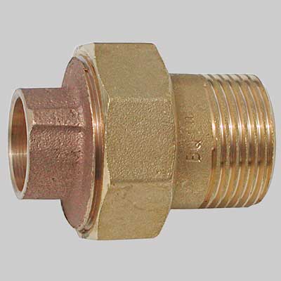 Bocchettone Bronzo A 3 Pezzi Diritto Filettato Maschio A Saldare Femmina 14 X 1/2 Made In Italy