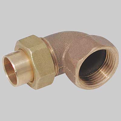 Bocchettone A Gomito Bronzo A 3 Pezzi Filettato Femmina A Saldare Femmina 22 X 1 Made In Italy
