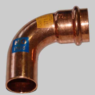Curva Rame A Pressare 90 ° Maschio/Femmina 22 X 22 Made In Italy