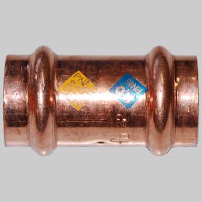 Manicotto Rame A Pressare Femmina/Femmina 15 X 15 Made In Italy