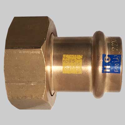 Mezzo Bocchettone Dado Girevole A Pressare 22 X 3/4 Made In Italy