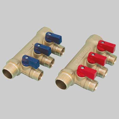 Collettore Nino 3/4 Tiemme 2 Vie 1/2X16 Leva Rossa Tiemme