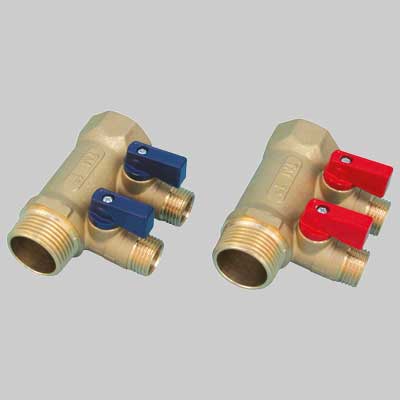 Collettore Nino 1 Tiemme 2 Vie 1/2X16 Leva Blu Tiemme