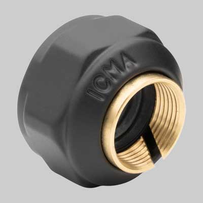 Adattatore Rame Calotta Nero Opaco Ø 14 24X1,5 Icma