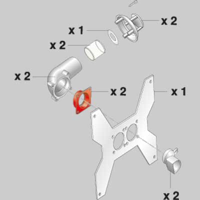Kit Sdoppiatore + Staffa Metallo Fondital