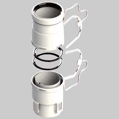 Kit Raccordi Per Tubo Flessibile Ø 80 M/F Made In Italy