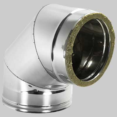 Curva 90 ° Doppia Parete Int. Ee ? 200 Est. Ee ? 250 Made In Italy