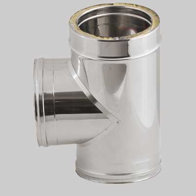 Raccordo A Tee 90 ° Doppia Parete Int. Ee ? 100 Est. Ee ? 150 H 290 Made In Italy