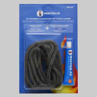 Kit Ricambio Treccia + Silicone Alta Temperatura Ml 60 Ø 12X2,5 Mt Made In Italy