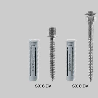 Tassello Nylon Con Viti Per Collarini - Ø 8 Att. M6 50 - 1 Confezioni - Fischer