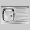 Lavello Inox Una Vasca Appoggio 90 X 50 Dx Cm
