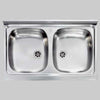 Lavello Inox Due Vasche Appoggio 80 X 50 Cm